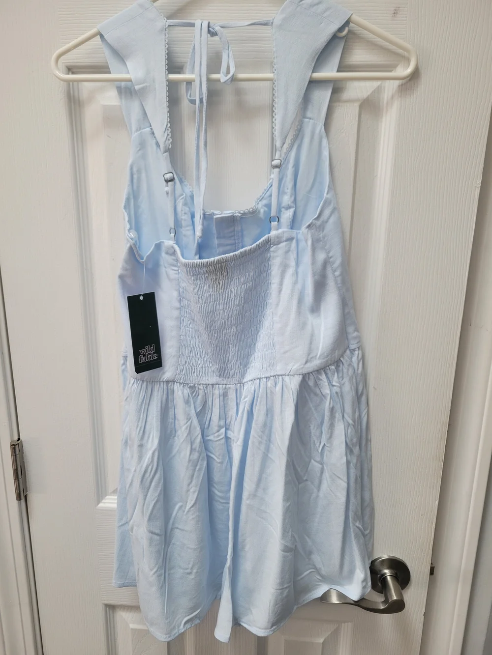 Wild Fable Light Blue Tie-Back Romper Shorts